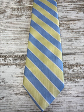 The Children’s Place Boys Tie Blue Yellow Stripe Preppy Easter Wedding 47x3